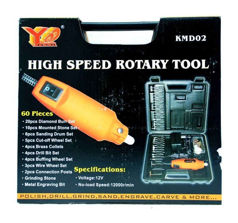 60 Pcs High Speed Rotary Tool Kit